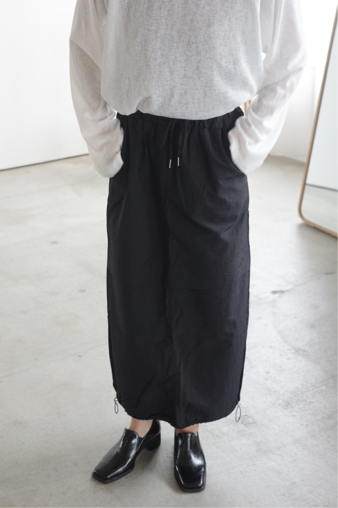 drawstring cargo skirt