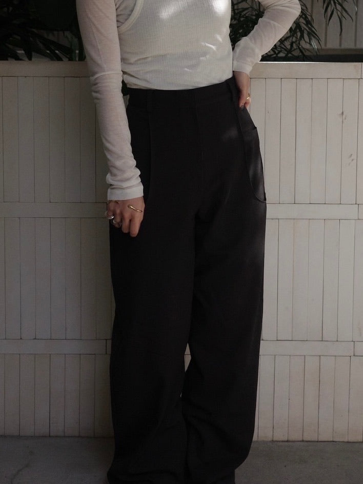 double pocket wide pants