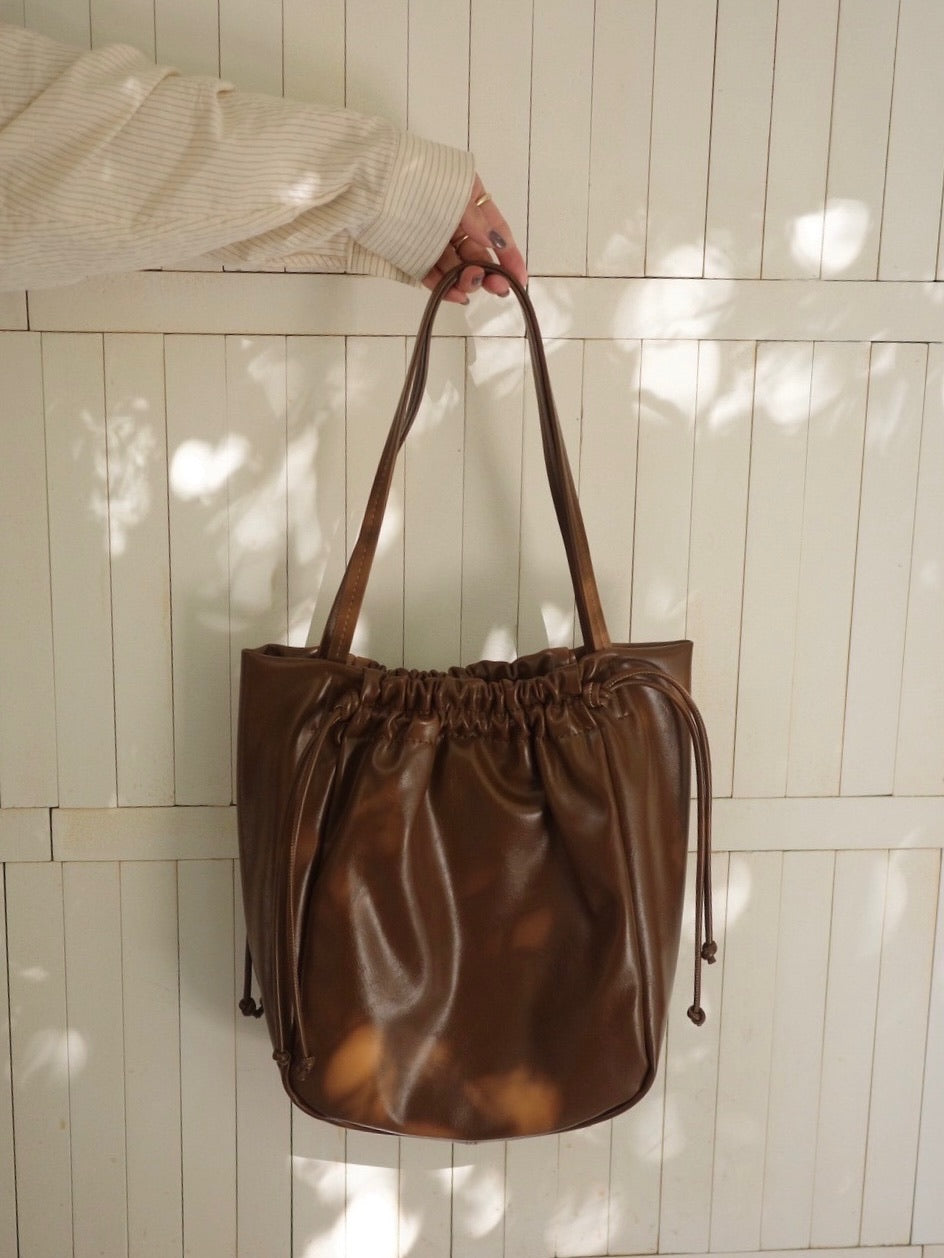 vegan leather gather bag