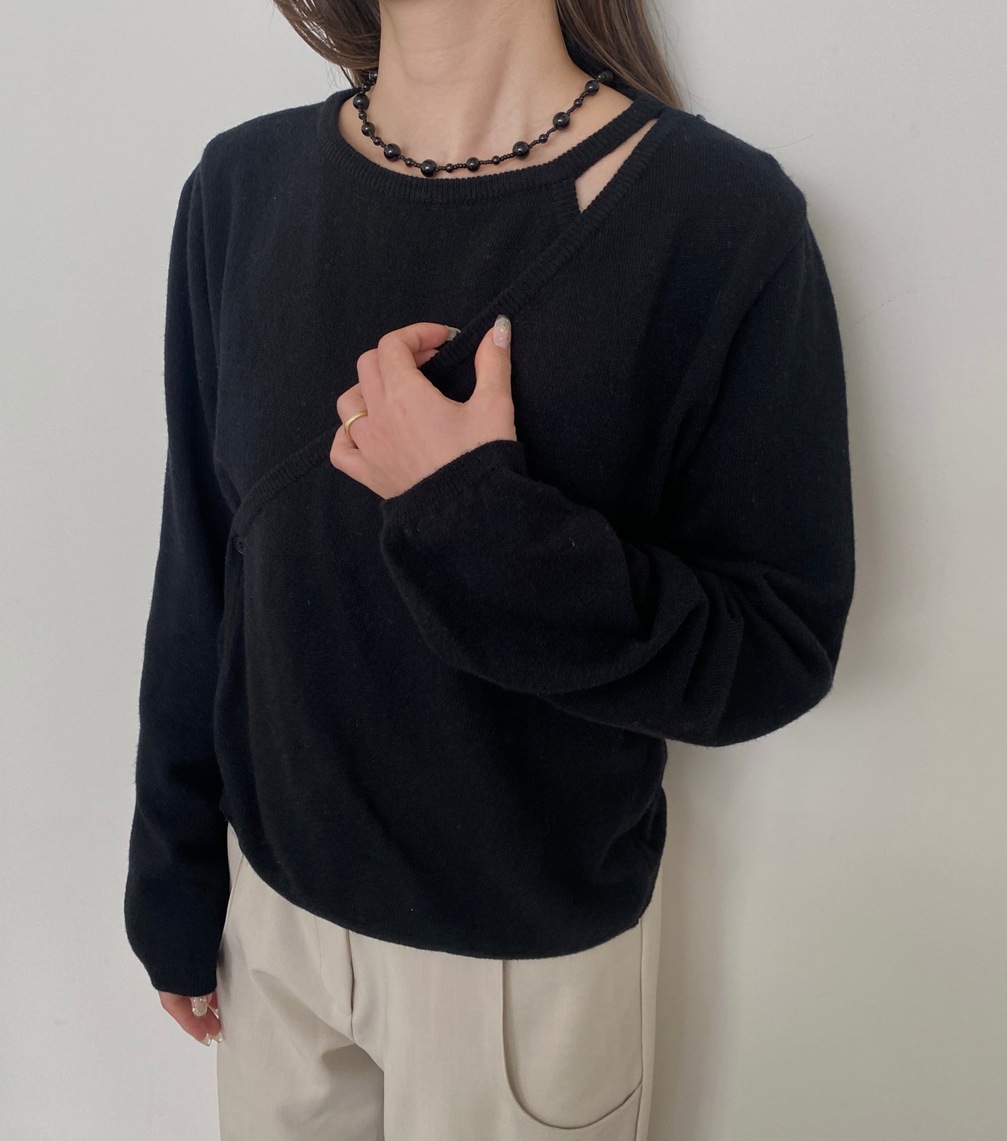 asymmetry knit sweater