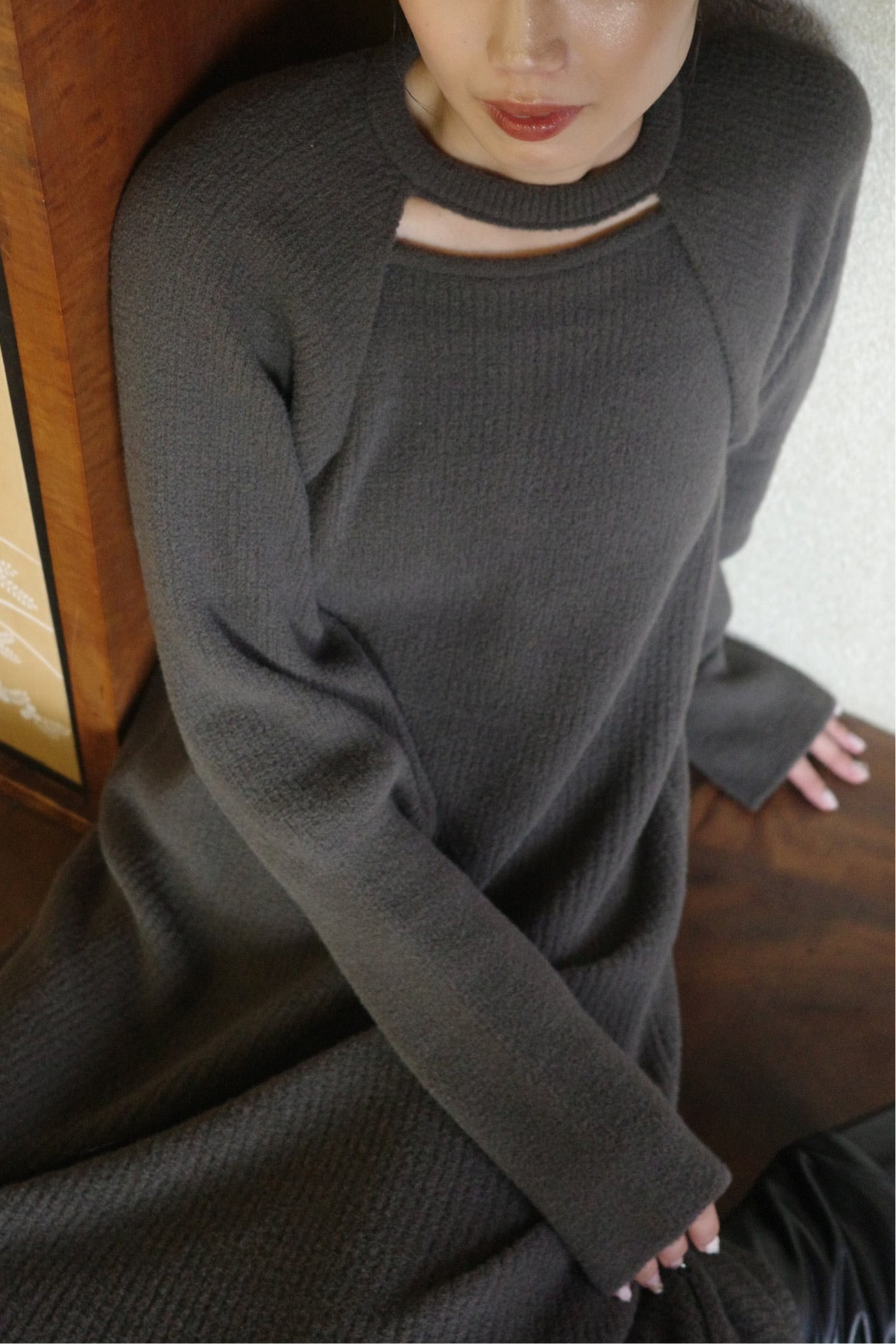 long knit camisole onepiece