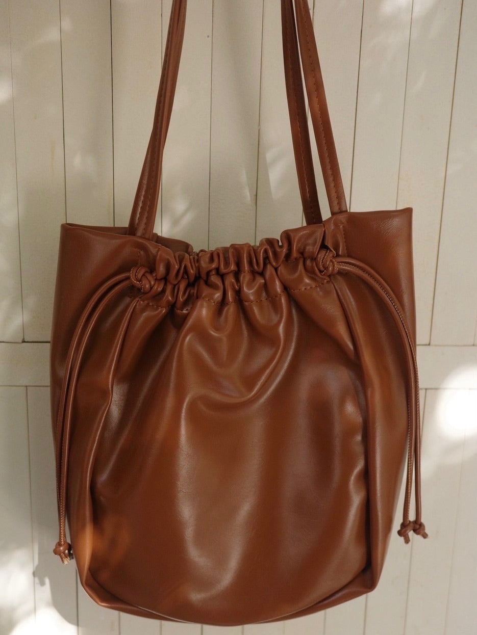 vegan leather gather bag