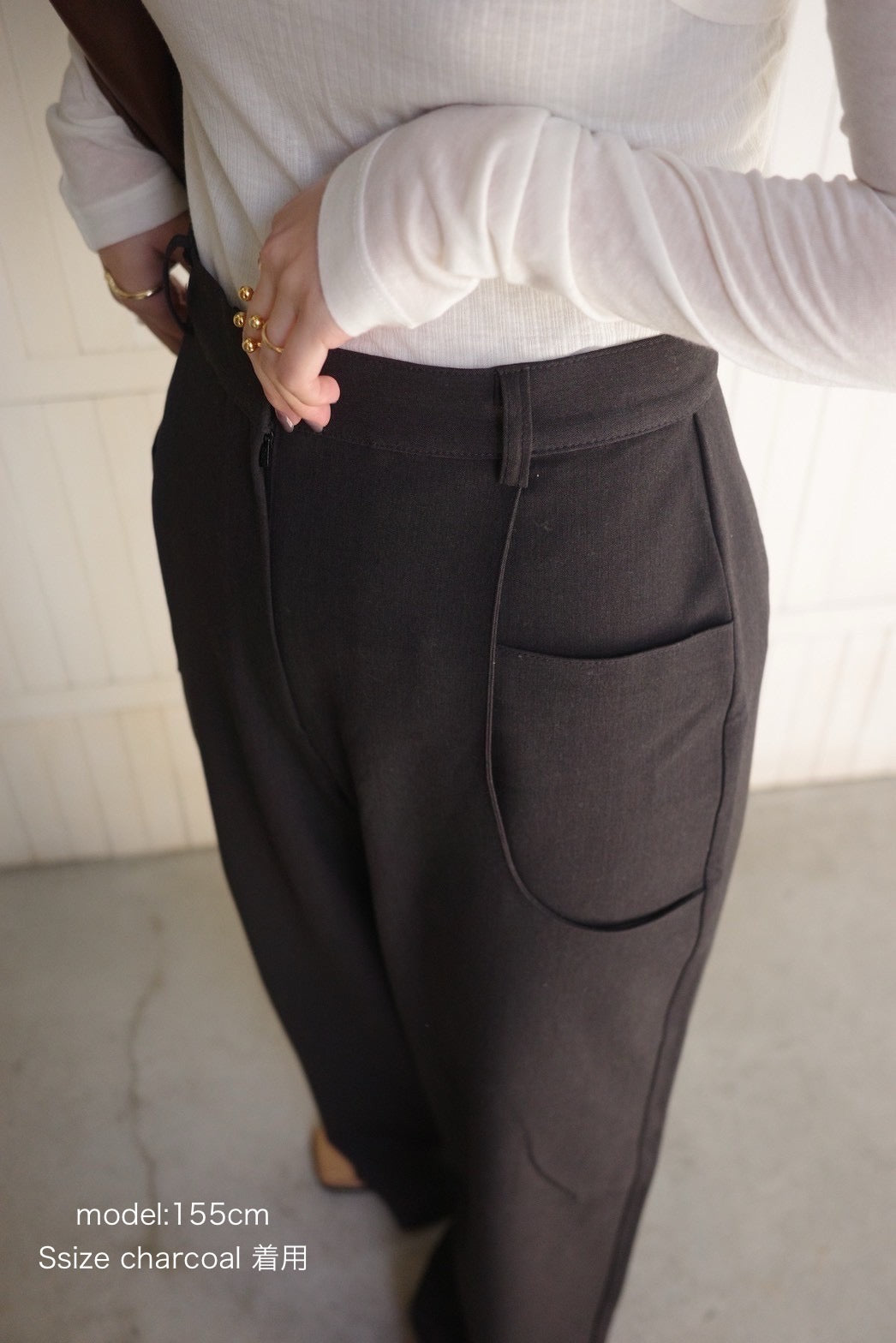 double pocket wide pants