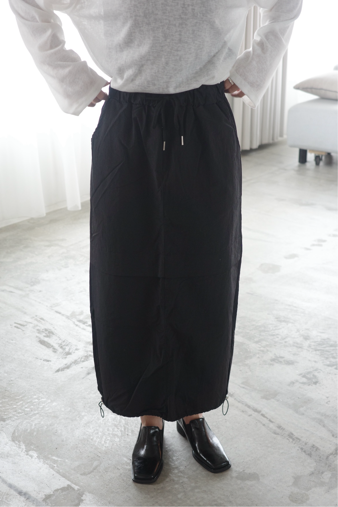 drawstring cargo skirt