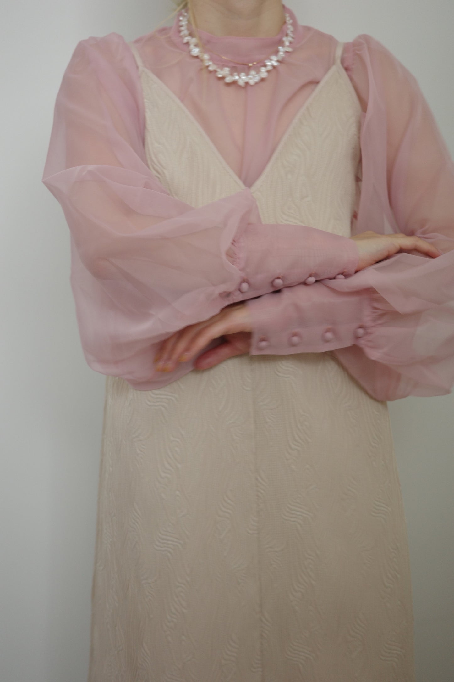 puff sleeve sheer blouse