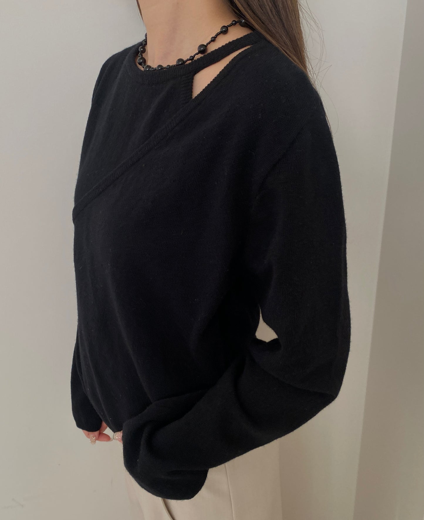 asymmetry knit sweater