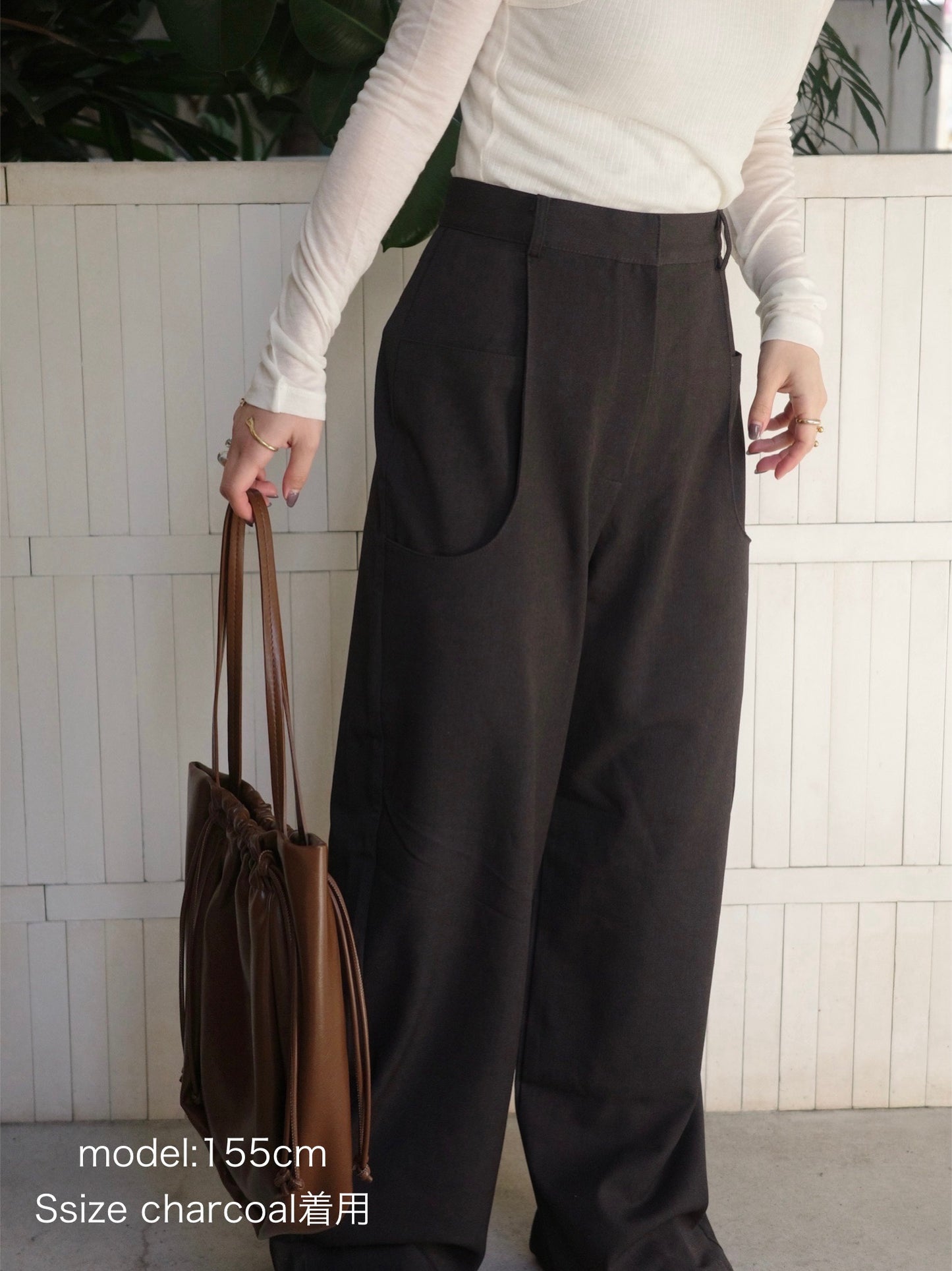 double pocket wide pants