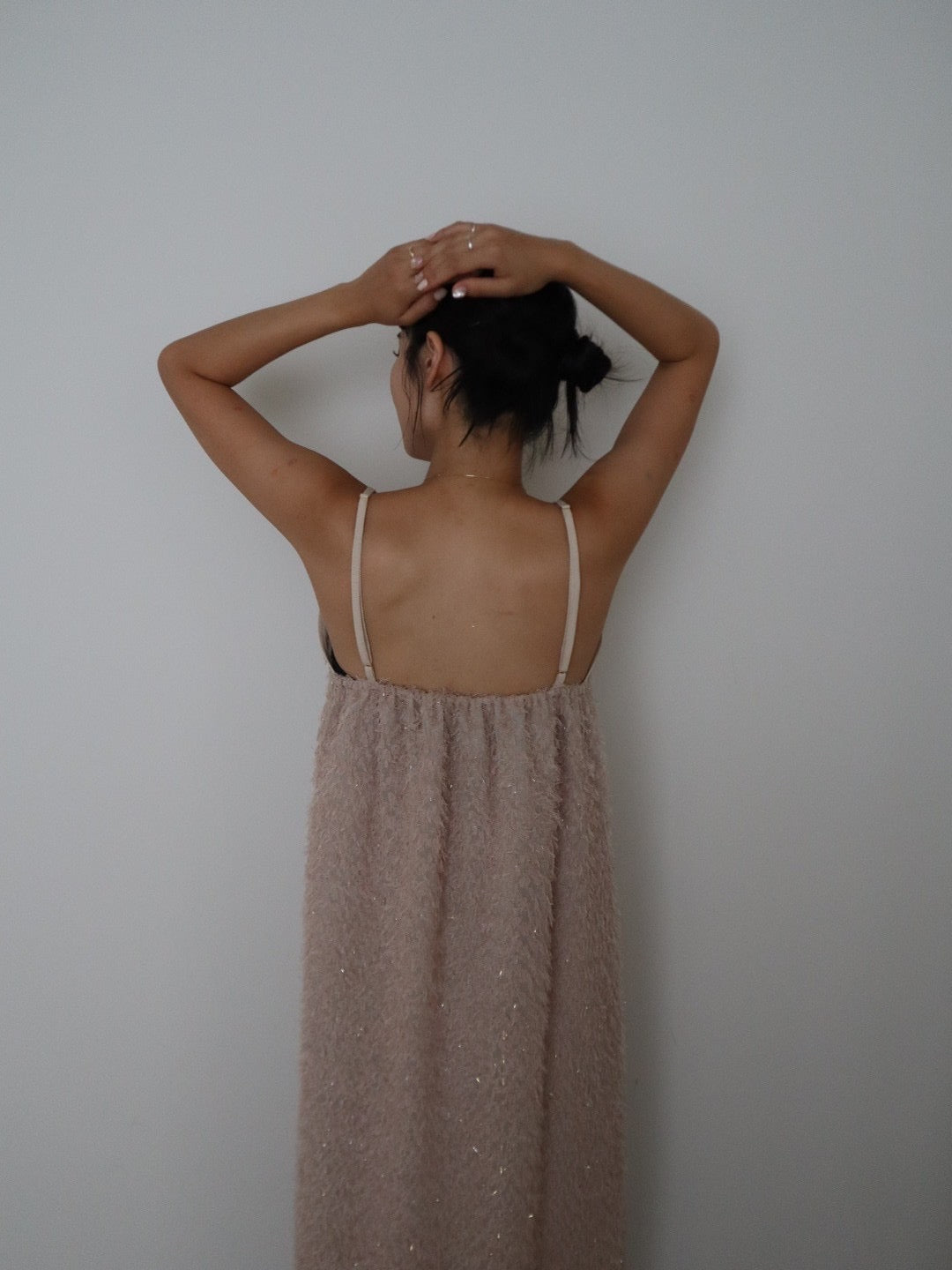 mix lame shaggy camisole onepiece