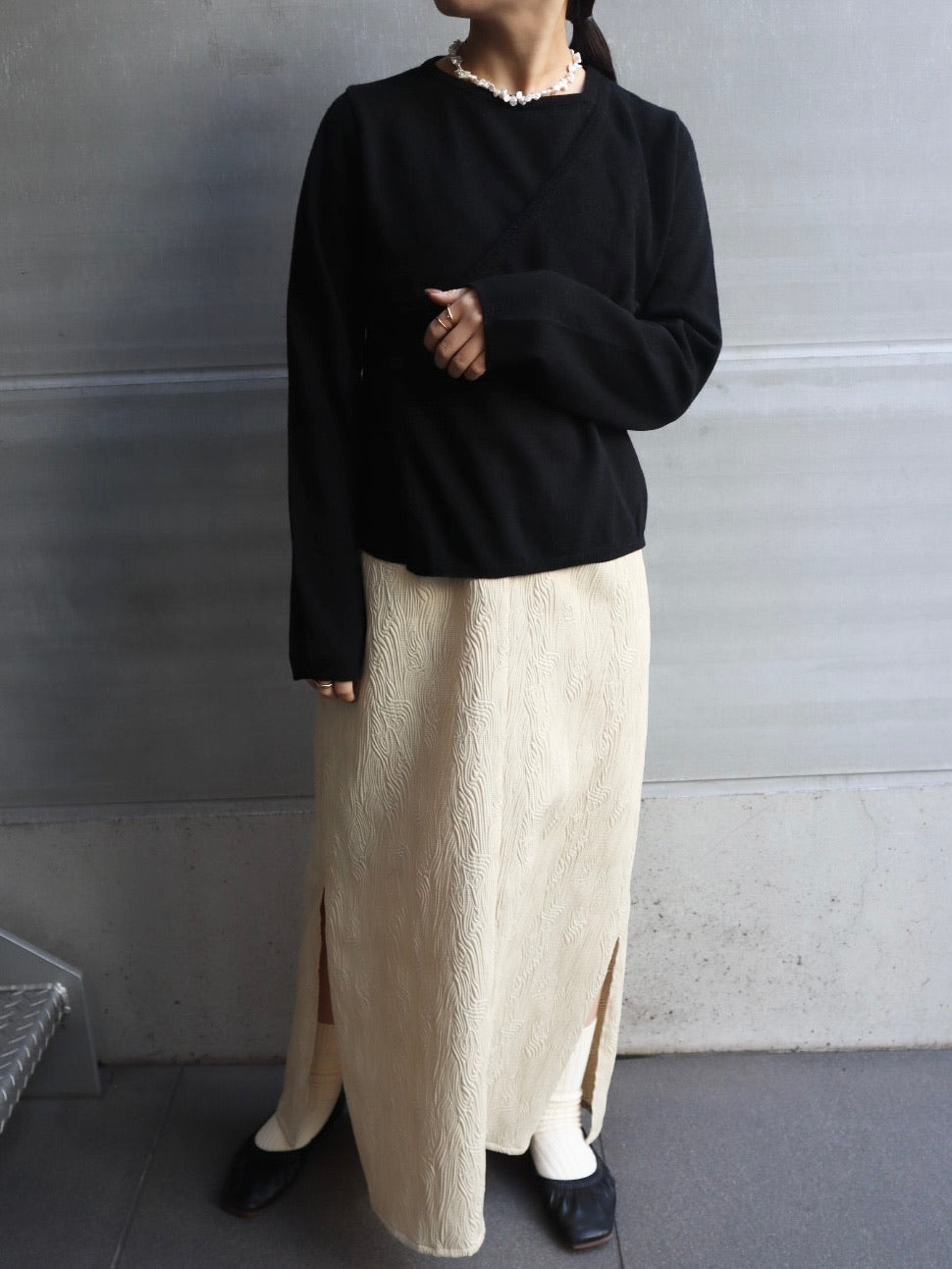 asymmetry knit sweater