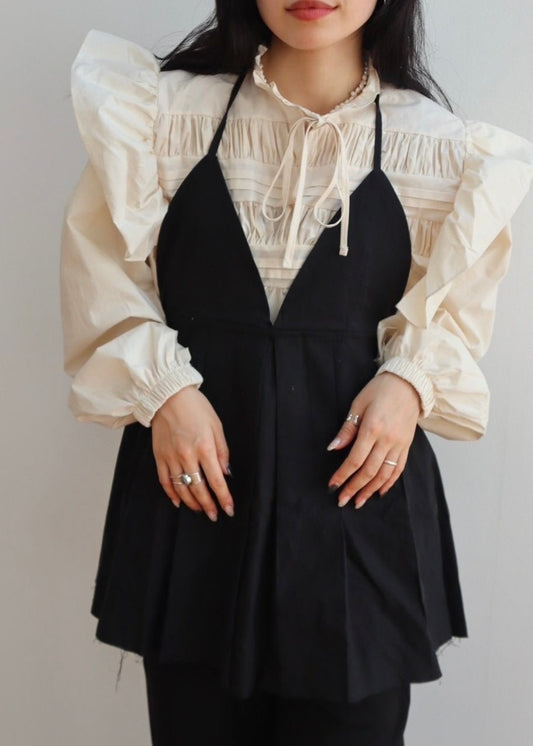 frill ribbon blouse