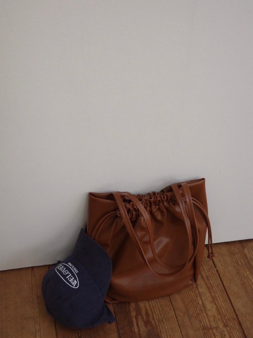 vegan leather gather bag