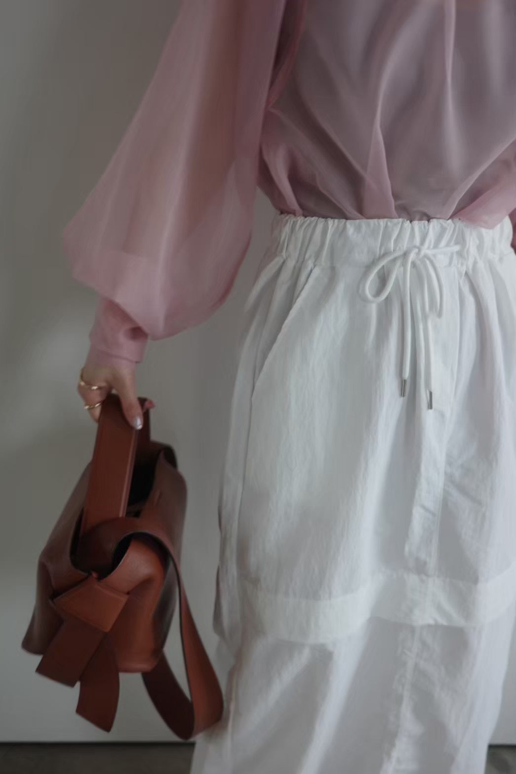 drawstring cargo skirt