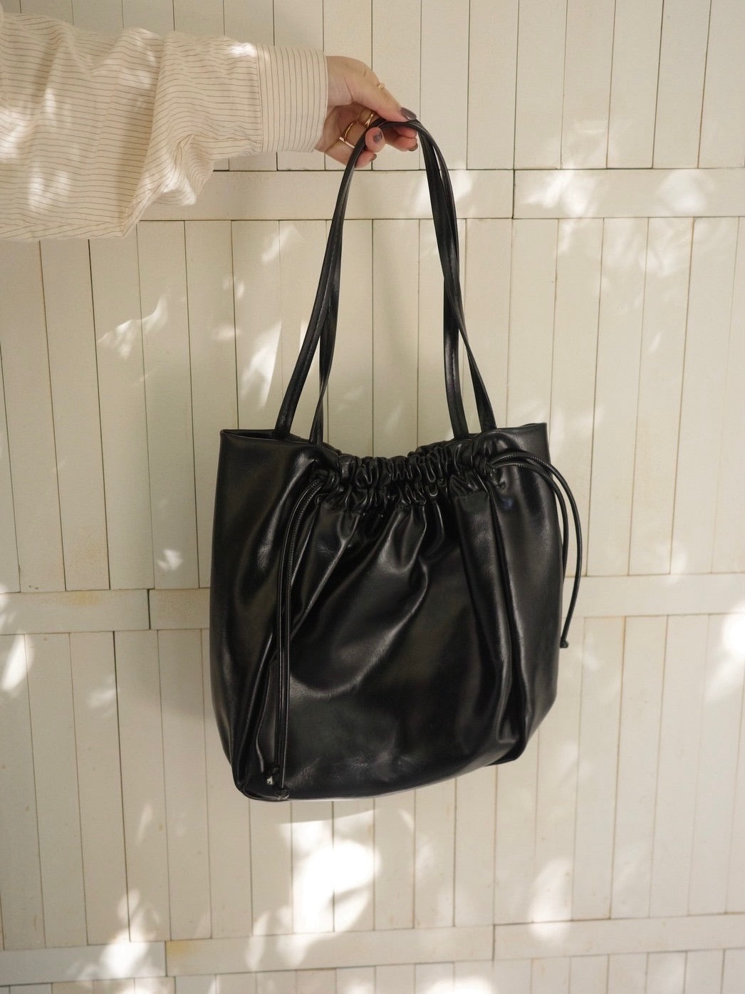 vegan leather gather bag