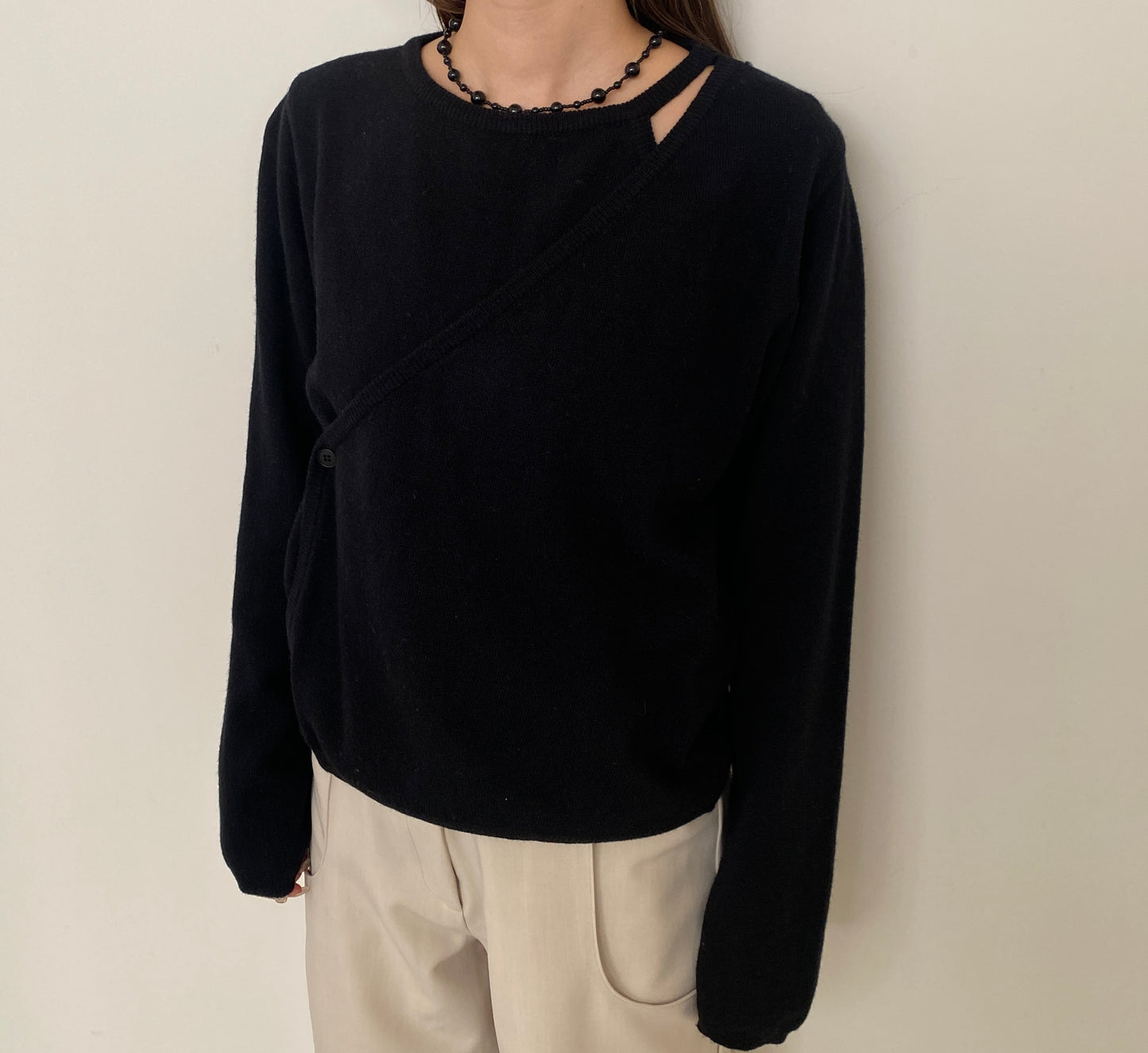 asymmetry knit sweater